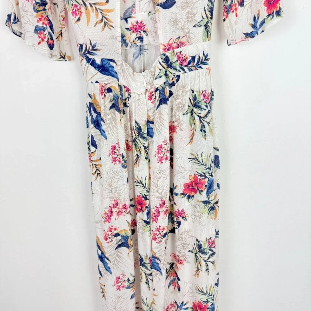 NWT American Eagle Floral Kimono Romper Dress Botanical Maxi Size 2 NEW - Picture 13 of 16